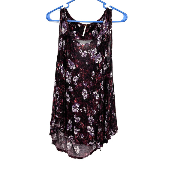 Free People size Small‎ tank top open back sleeveless top shirt blouse floral - Picture 1 of 5